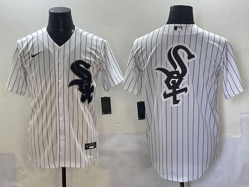 Men 2025 Chicago White Sox Blank White Stripe Game Nike MLB Jersey style 13